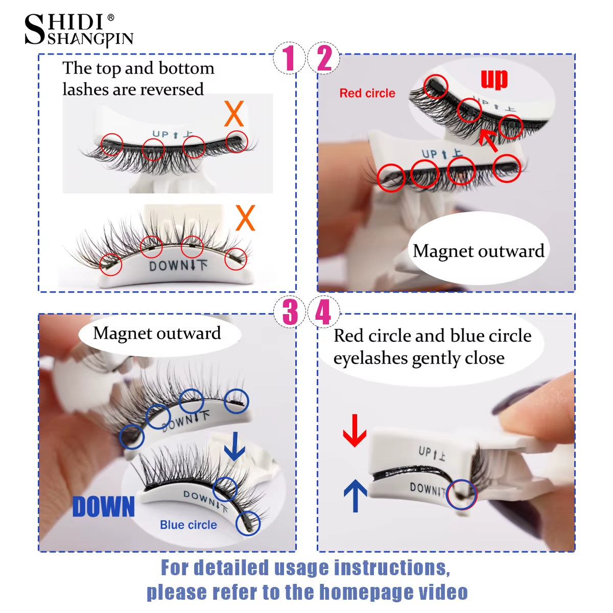 Reusable Magnetic Eyelashes 1 Pair Natural Curly Fluffy Magnetic False Eyelashes No Glue Needed Lashes Makeup with Tweezer Set