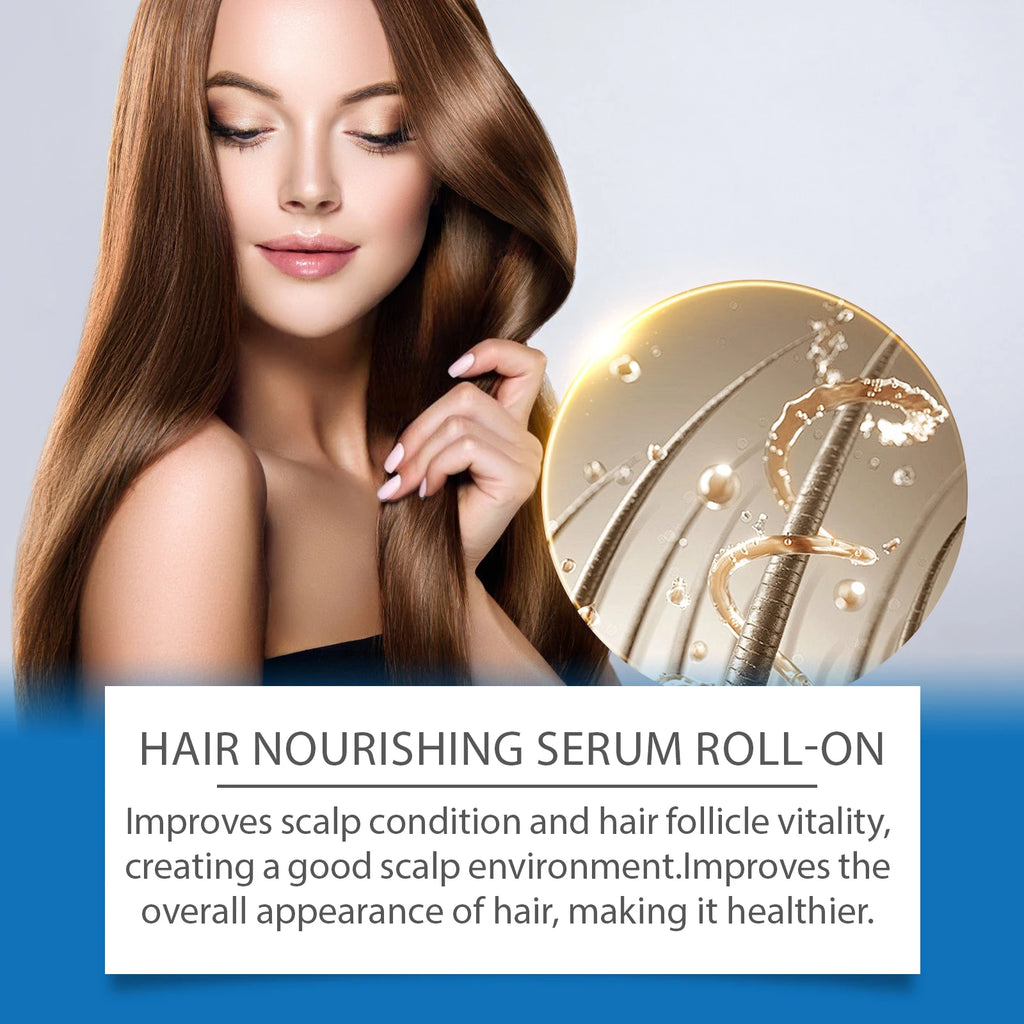 Rosemary Hair Nourishing Serum Roll-On Growth Roller Increase Hair Density Nourish Improves Scalp Health Hair Essence Care 25Ml