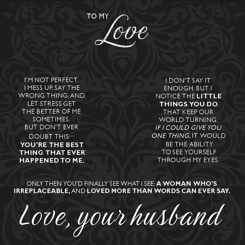 To My Love DIY Bead String Heart Necklace with Flap Wooden Box for Women Wife Birthday Valentine'S Day Christm Gifts