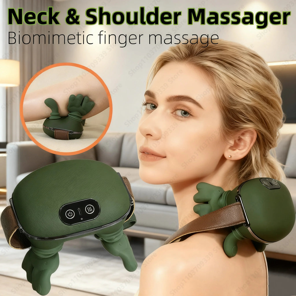 Bionic Neck Shoulder Massager Back Massagers Electric Kneading Muscles Massage Pillow Relax Neck Waist Leg Body ﻿3-Level Modes