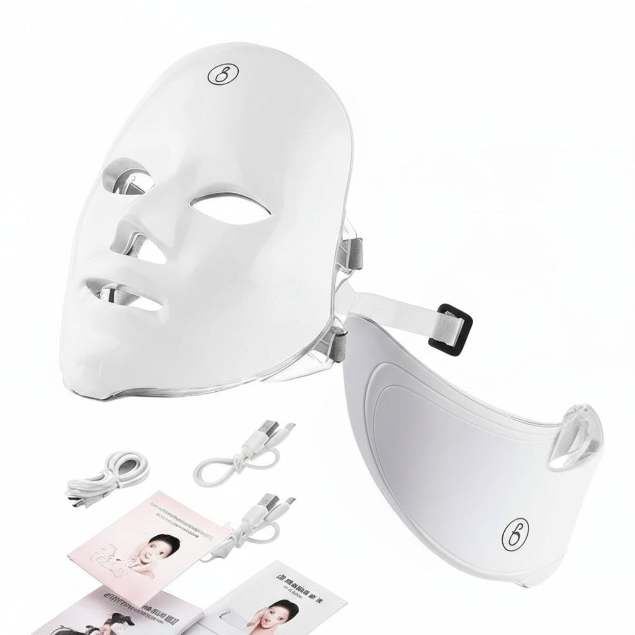 Face and Neck Beauty Machine LED Facial Mask Photon Neck Mask with 7 Colors Skin Care Massager